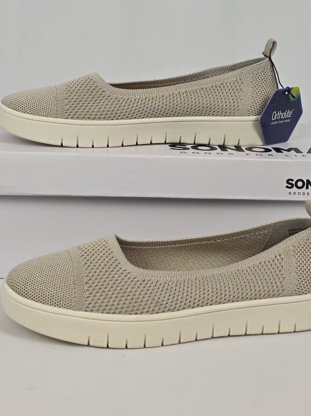 SONOMA Women's Ortholite Taupe Slip-On Shoes Size 7.5 NWT